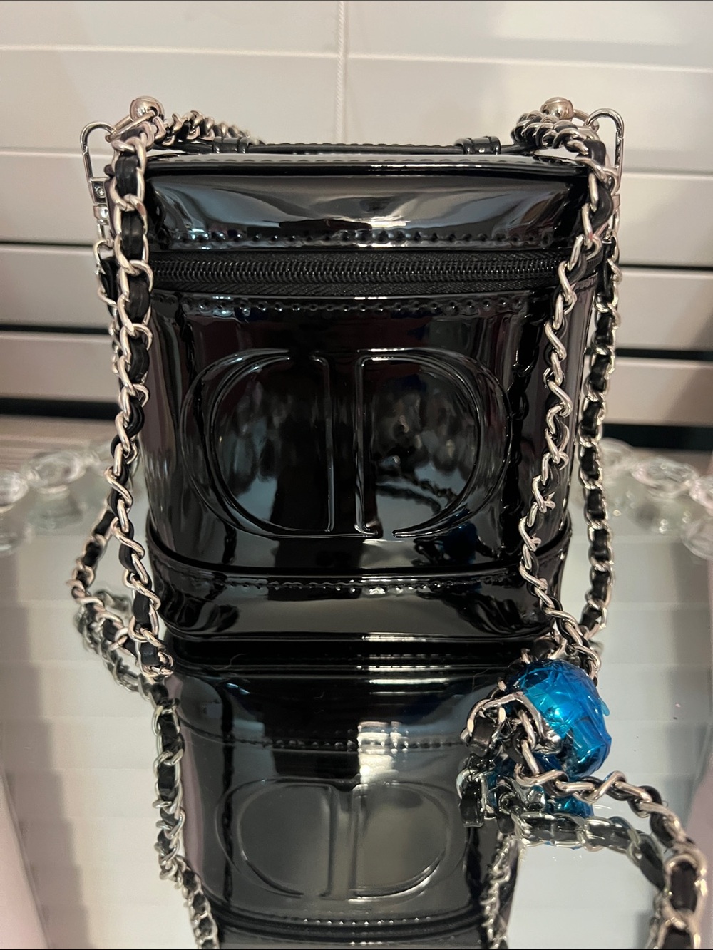 Dior Black Vanity Crossbody Bag with 47 inch Adjustable Chain Strap - Picture 13 of 13